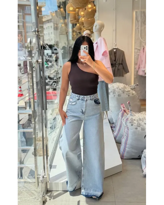 Light Blue Wide Leg Jeans