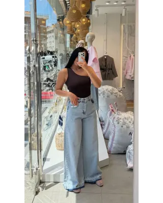 Light Blue Wide Leg Jeans