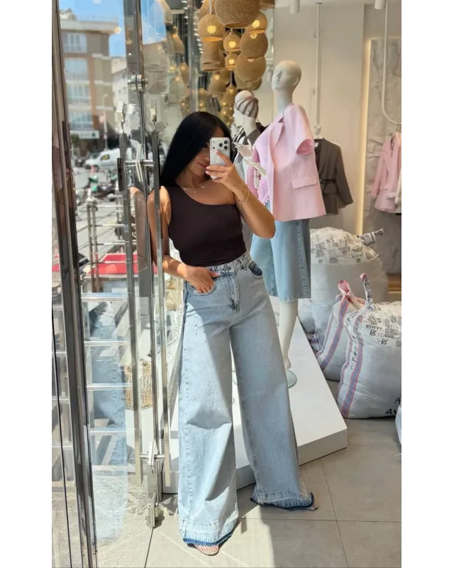 Light Blue Wide Leg Jeans