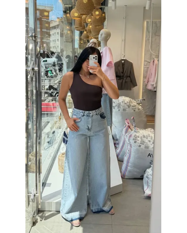 Light Blue Wide Leg Jeans