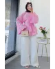 Pink Flowy Sleeve Blouse