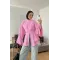 Pink Flowy Sleeve Blouse