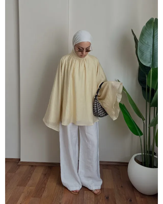 Vintage Wide Sleeve Shirt – Yellow