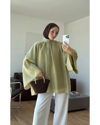 Vintage Wide Sleeve Shirt – Light Green