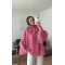 Pink Polka Dot Ruffle Sleeve Shirt