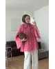 Pink Polka Dot Ruffle Sleeve Shirt