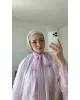 Pink & White Striped Chiffon Blouse