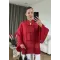 Chinese Button Sheer Shirt – Red