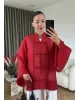 Chinese Button Sheer Shirt – Red