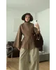 Pleated Modal Blouse – Milk Coffee