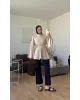 Cream Modal Ruffle Blouse