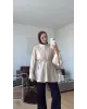 Cream Modal Ruffle Blouse