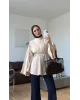 Cream Modal Ruffle Blouse