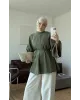 Soft Olive Green Modal Ruffle Blouse