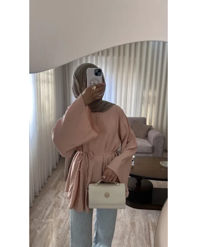 Mink Modal Ruffle Blouse