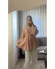 Mink Modal Ruffle Blouse