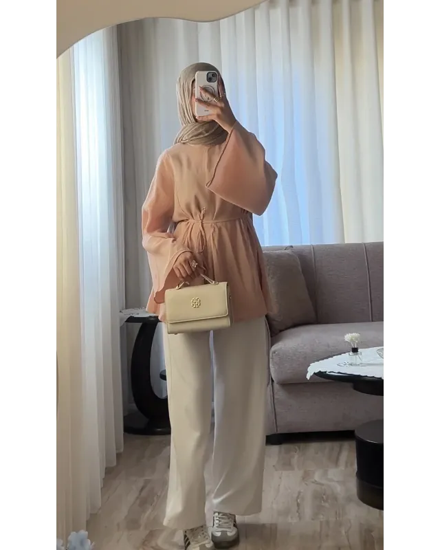 Mink Modal Ruffle Blouse