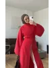 Red Slit Detail Tunic