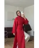Red Slit Detail Tunic