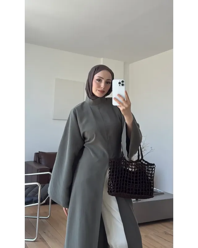 Khaki Slit Detail Tunic