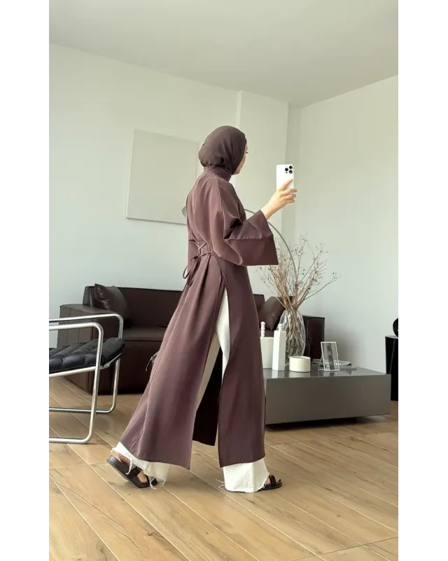 Brown Slit Detail Tunic