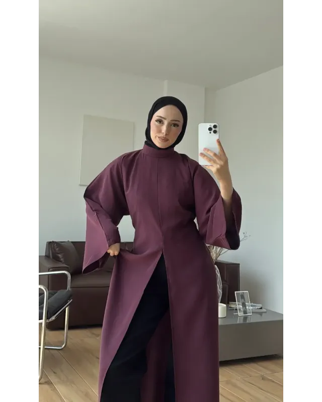 Burgundy Slit Detail Tunic