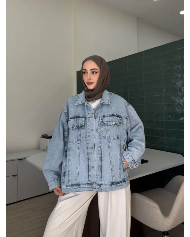 Oversized Light Blue Denim Jacket