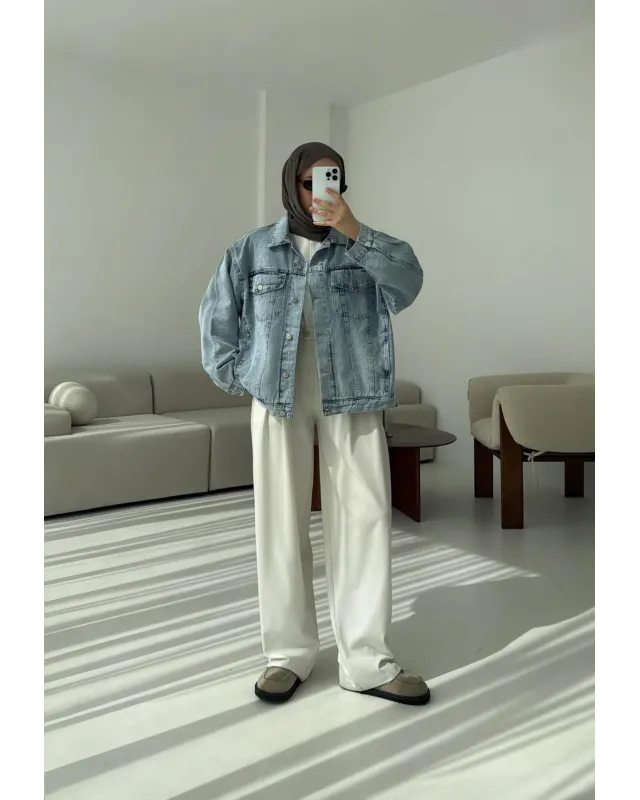 Oversized Light Blue Denim Jacket