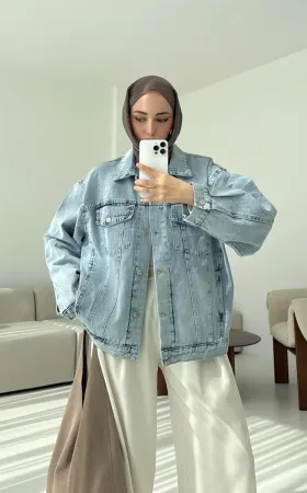 Oversized Light Blue Denim Jacket