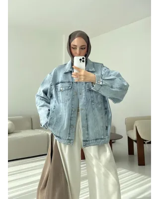 Oversized Light Blue Denim Jacket