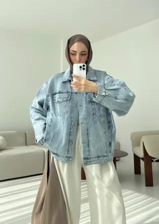 Oversized Light Blue Denim Jacket