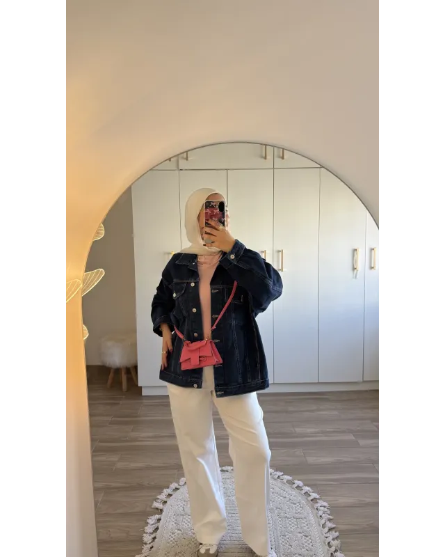 Dark Blue Oversized Denim Jacket
