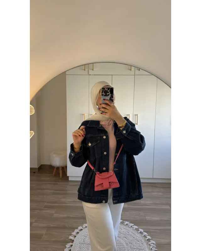 Dark Blue Oversized Denim Jacket