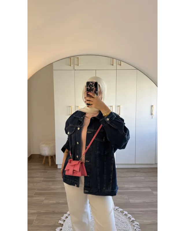Dark Blue Oversized Denim Jacket