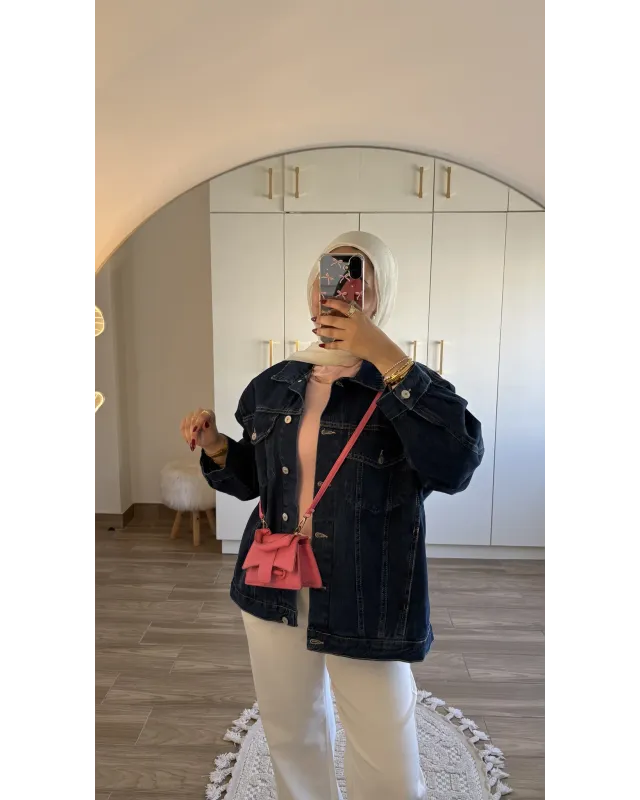 Dark Blue Oversized Denim Jacket