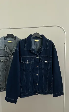 Dark Blue Oversized Denim Jacket