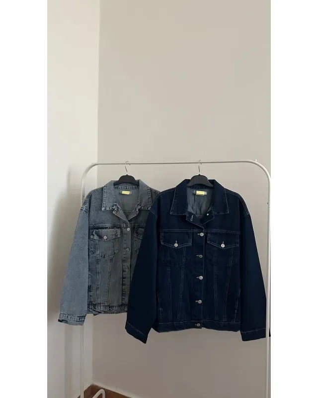 Dark Blue Oversized Denim Jacket