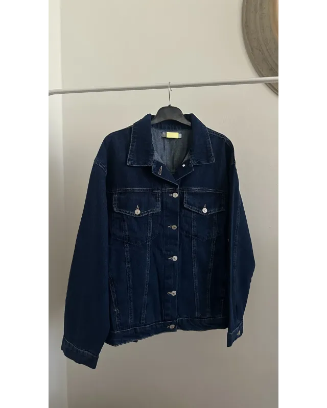 Dark Blue Oversized Denim Jacket