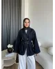 Belted Denim Wrap Jacket