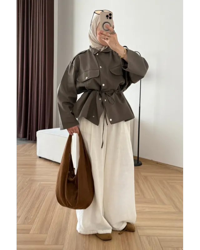 Oversized Khaki Parka Jacket