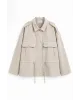 Oversized Beige Parka Jacket