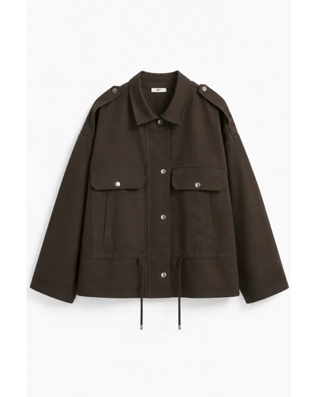 Oversized Brown Parka Jacket