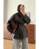 H&M Model Lined Leather Trench Coat – Dark Brown