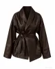 H&M Model Lined Leather Trench Coat – Dark Brown