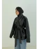 H&M Model Lined Leather Trench Coat – Black