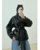 H&M Model Lined Leather Trench Coat – Black