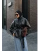 H&M Model Lined Leather Trench Coat – Black