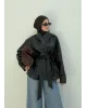 H&M Model Lined Leather Trench Coat – Black