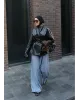 H&M Model Lined Leather Trench Coat – Black