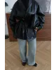 H&M Model Lined Leather Trench Coat – Black